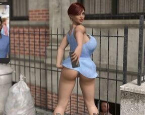 Just Married - S1 Ep1 - Emily Showed Her Ass and Panties Publicly on Her Husband's Video Call